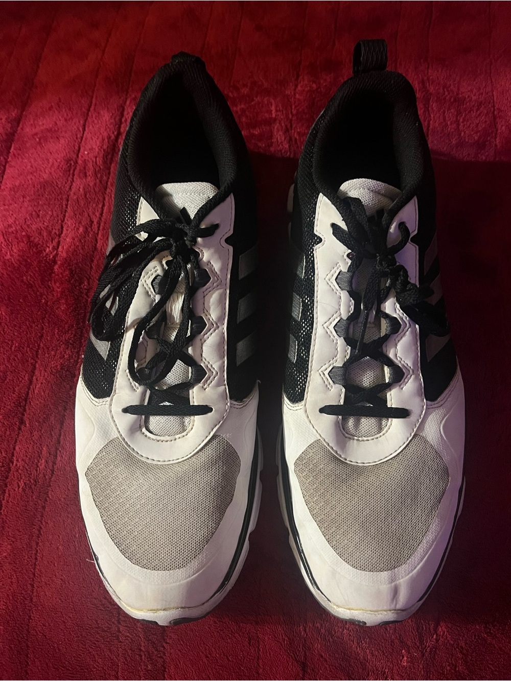 Adidas Men's Black and White Athletic Sneakers